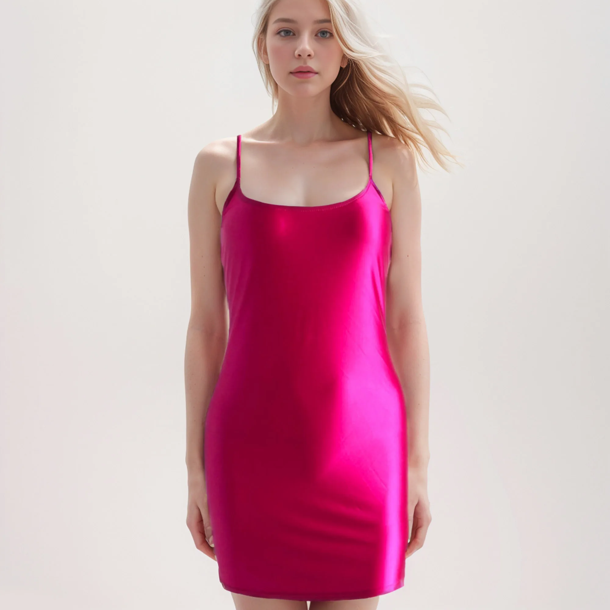 MASKED STAFFS oil glossy dress elastic silk smooth tight skirt tank top skirt slim sexy tight pear oversized skirt