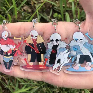 Undertale Ink Sans Asriel Horror Fell Keychain Cosplay Accessories Game Key  Chain Pendant Cartoon Badge