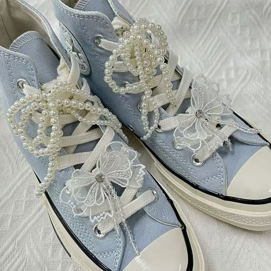 2 Stück Perle Blume Schleife DIY Schuhschnalle Ornamente Männer Frauen Persönlichkeit Schnürsenkel Schnalle Dekorative Anhänger Schnürsenkel Zubehör – Detail 17