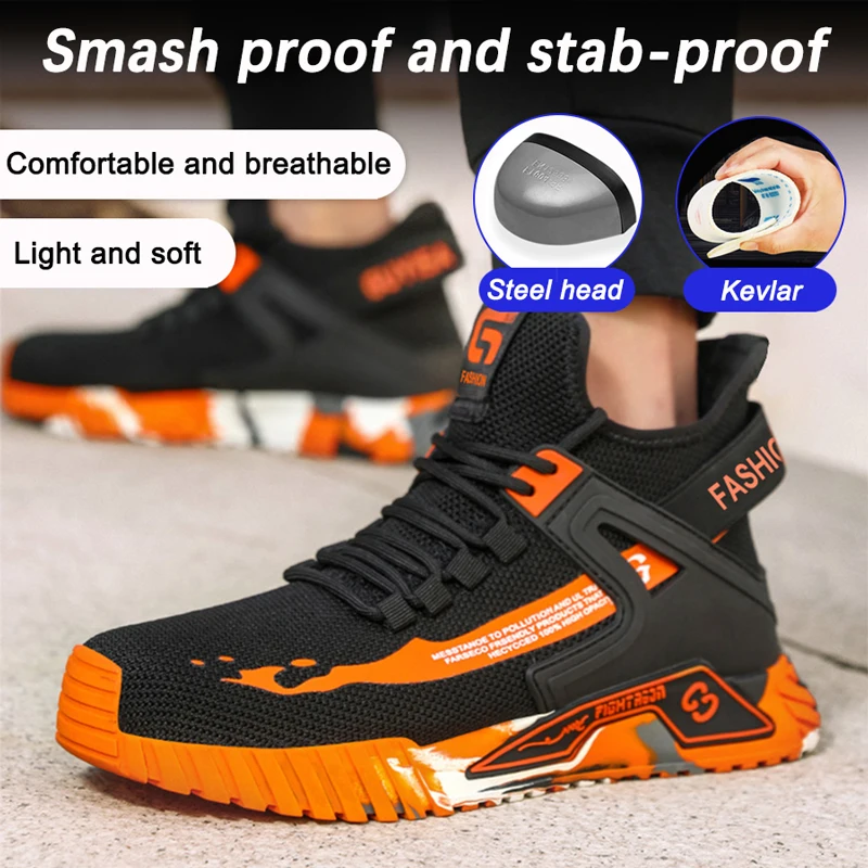 Steel Toe Anti-Smash Safety Work Shoes for Men: 3