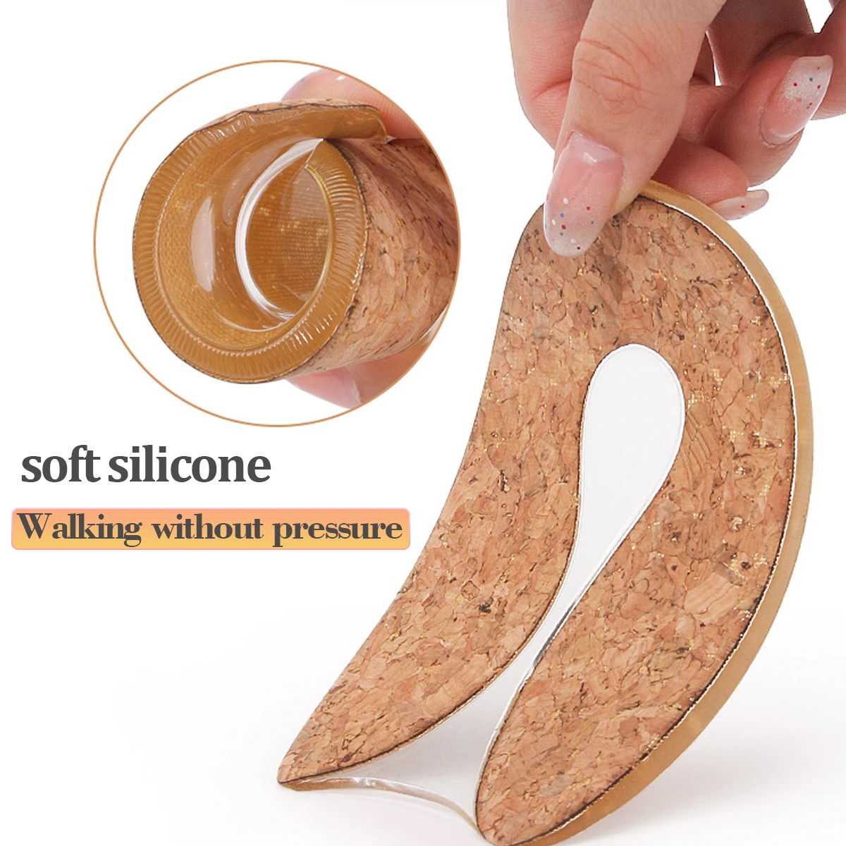 1 pairs Silicon Gel U-Shaped Spur Cup Heel-Plantar Fasciitis Cushion Remission Correction U-Shaped Heel Pad