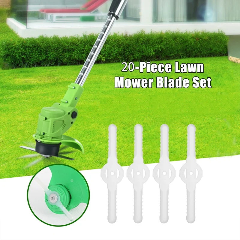 

Retail 20Pcs Plastic Grass Trimmer Blades Lawn Mower Trimmer Accessories Lawn Mower Blade Cordless Trimmer Garden Tool