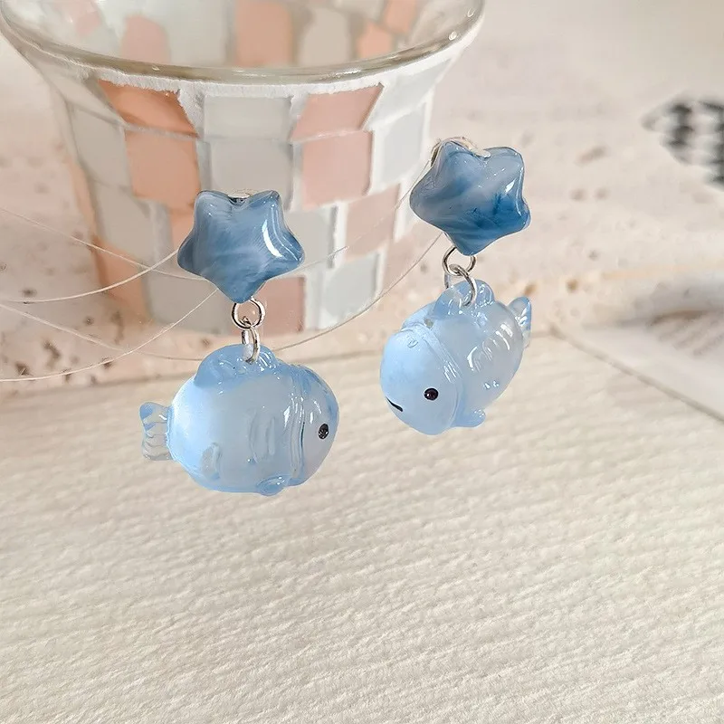 Transparent Goldfish Pendant Earrings Image 24