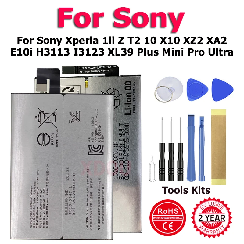 

SNYSV24 SNYSK84 LIP1668ERPC SNYSU54 Battery For Sony Xperia 1ii Z T2 10 X10 XZ2 XA2 E10i H3113 I3123 XL39 Plus Mini Pro Ultra