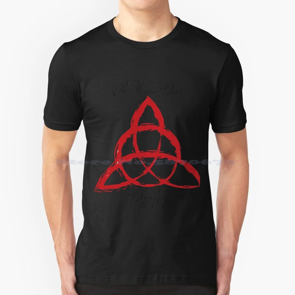 Doppelganger Symbol-Tvd T Shirt 100% Cotone Tee Tvd Doppelganger Symbol The Vampire Diaries Tvd Fans Kit Pierce