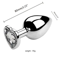 3 Größen Edelstahl Metall Sex Butt Plug für Anfänger Sex Anal Spielzeug Erwachsene Mastur bator Anal Plug Diamant Expander Stopper 6