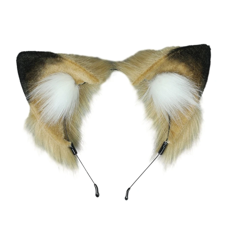 

1Pc Anime Cosplay Props Lion Ears and Tail Plush Furry Animal Ears Hairhoop with Lion Tail Fancy Dress Party Costumes