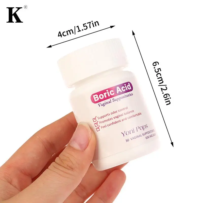 Women Probiotic Capsules Vaginal Detox Tampons 30Pcs Medical Grade Boric Acid Vaginal Suppositories Intimate Health Support Women PH Balance Pills for Yeast Infection 600mg