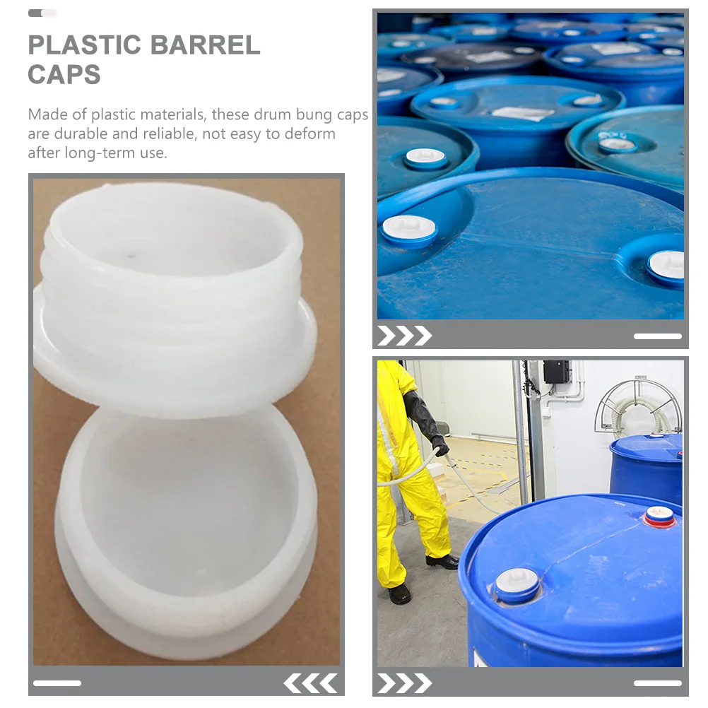 10Pcs Chemical Drum Covers Bung Caps Drum Bung Plug Oil Caps Plastic Barrel Plug Gallon Barrel Material Handling Tools