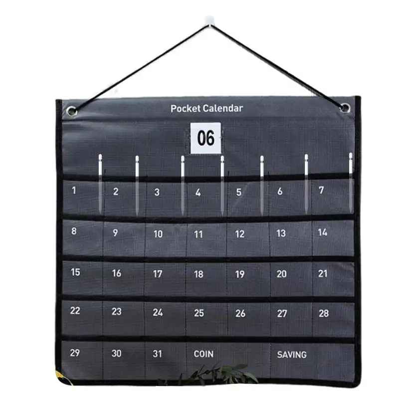 

Wall Pocket Calendar Small Items Storage Organizer Wall Mounted Weekly/Monthly Calendar Space Saving Organizer For Living Room