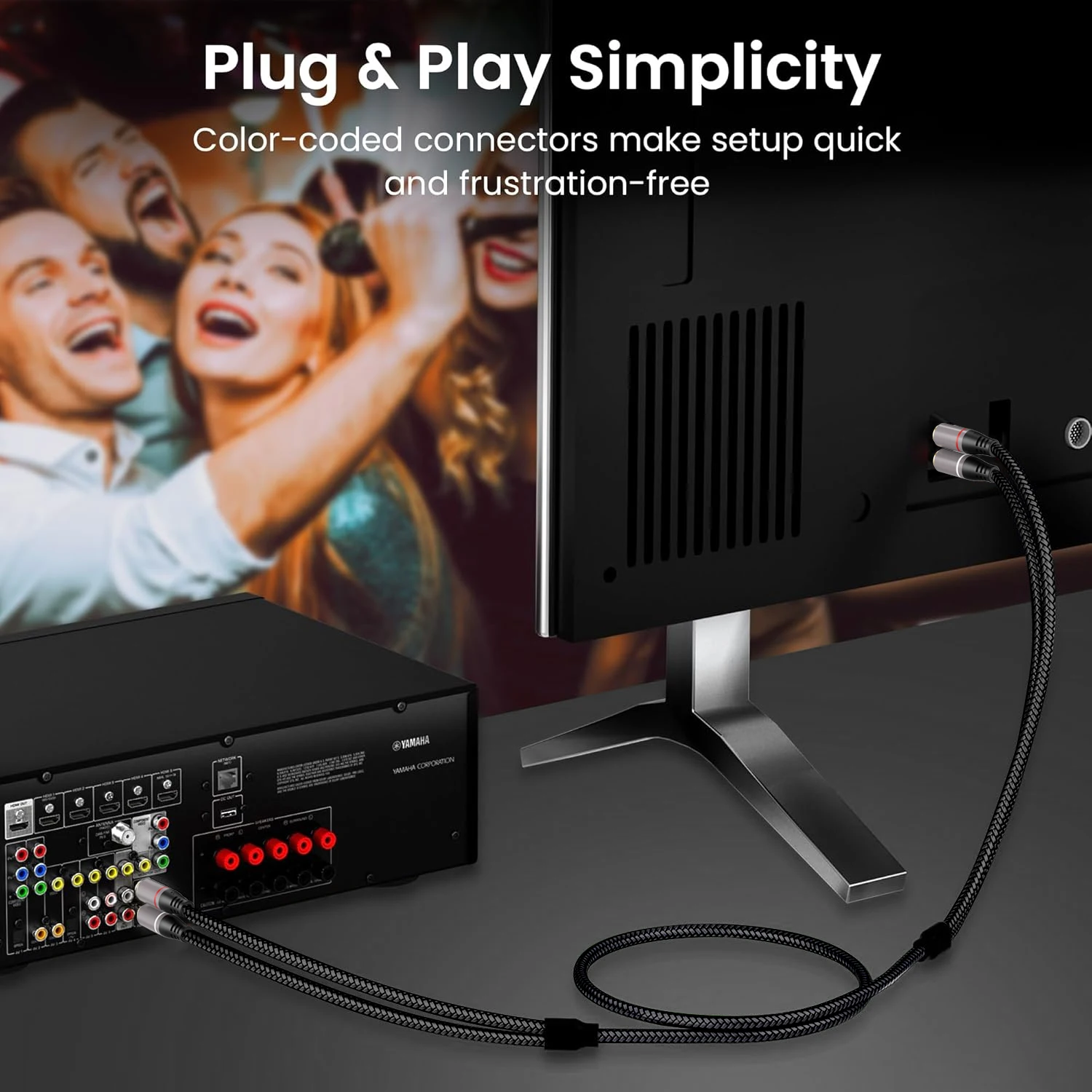 Premium HiFi Stereo RCA Audio Cable - Male to Male for Enhanced Sound Quality in Home Audio Systems
