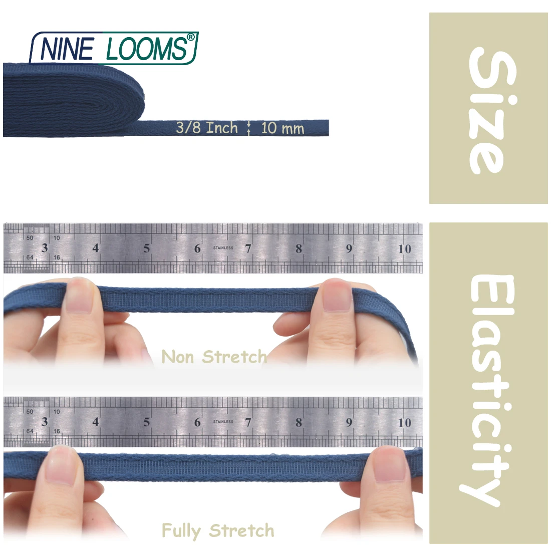 Neun Webstühle BH Bügel gehäuse Gummiband 3/8 "10mm Plüsch Kanal band Unterwäsche Dessous Näh besatz 50 Yard von Spule – Detail 21