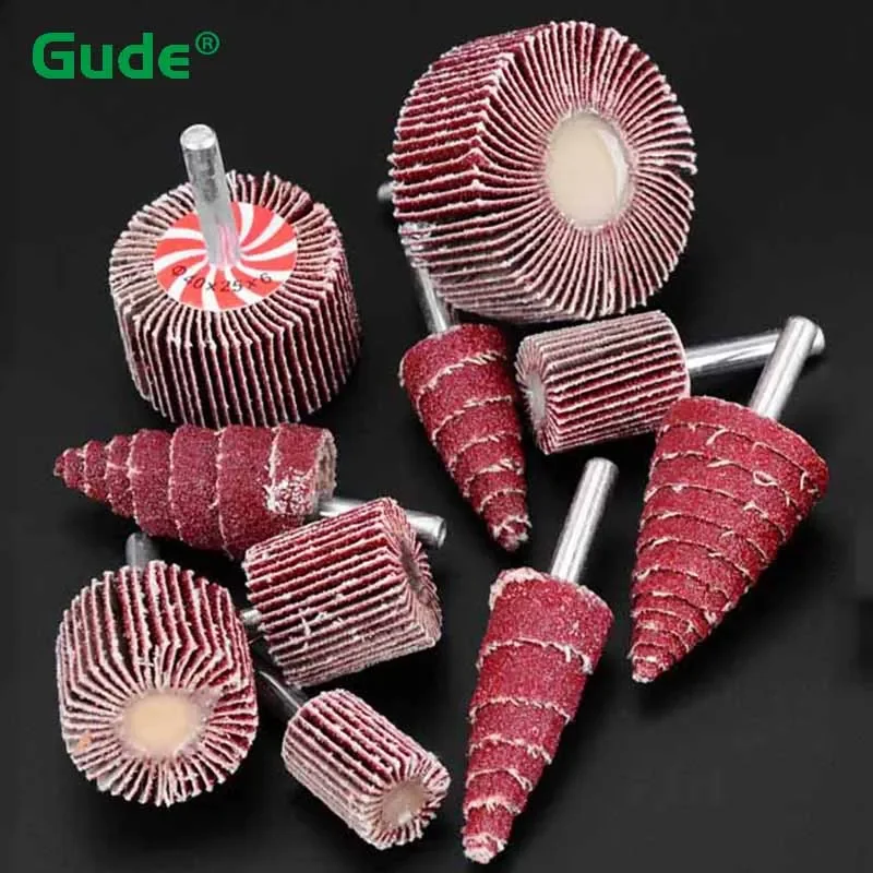 125pcsConeCylinderGrindingHeadSandpaperFlapSandingWheel15mm