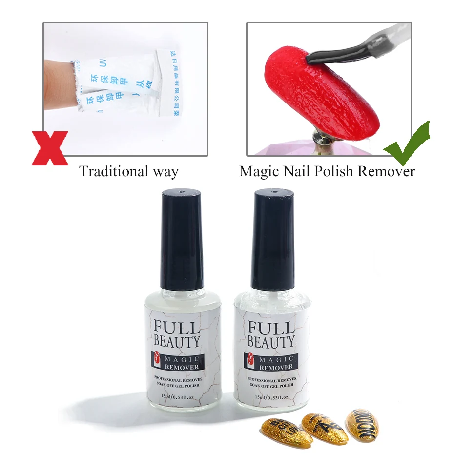 Nail Polish Remover 15ml Magic Burst Gel Soak off Sticky Layer Cleaner Nail Degreaser Semi-permanent UV Gellak Remover JI1038-1