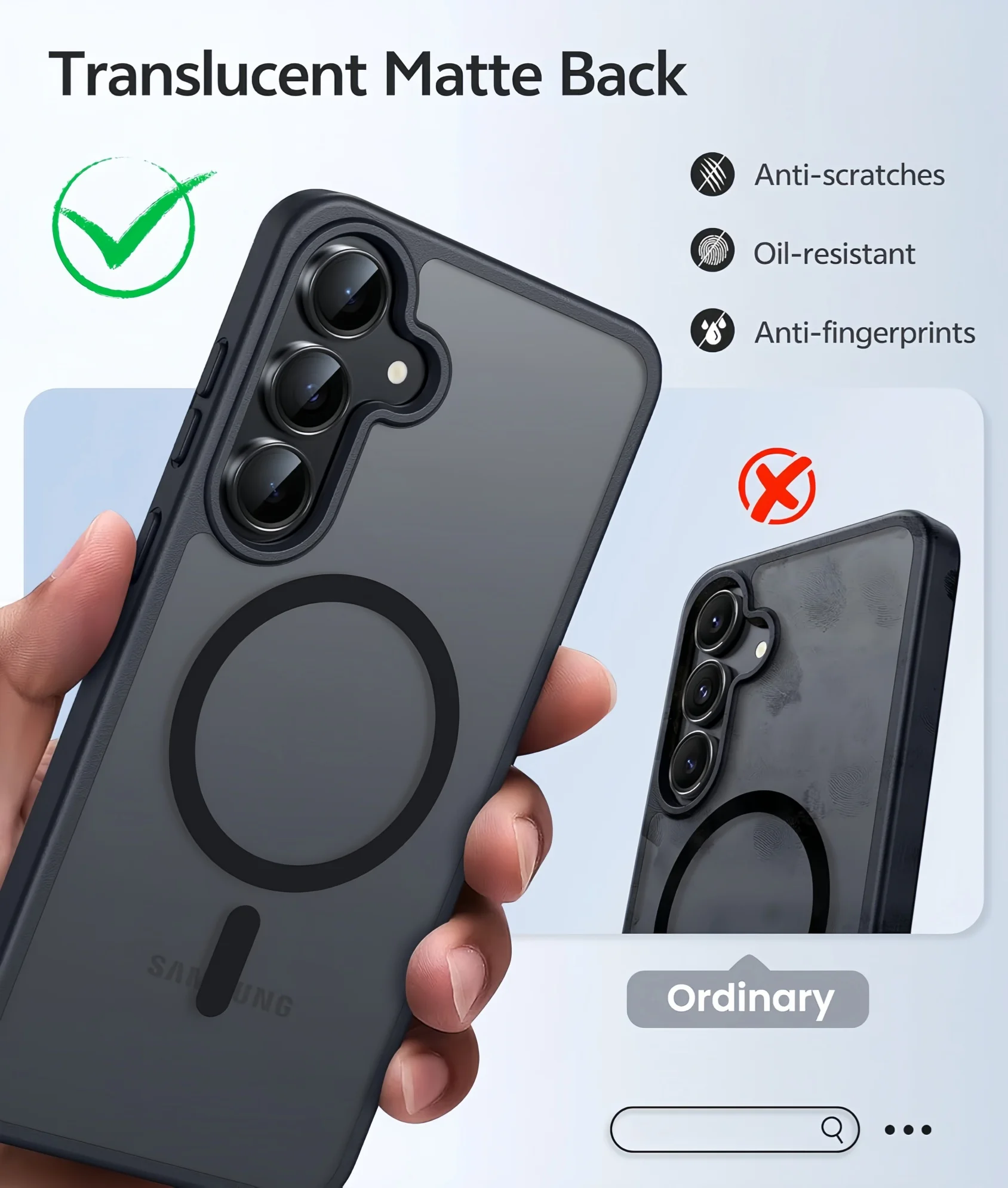 Magnetic Translucent Matte Slim Shockproof Case with Screen Protector