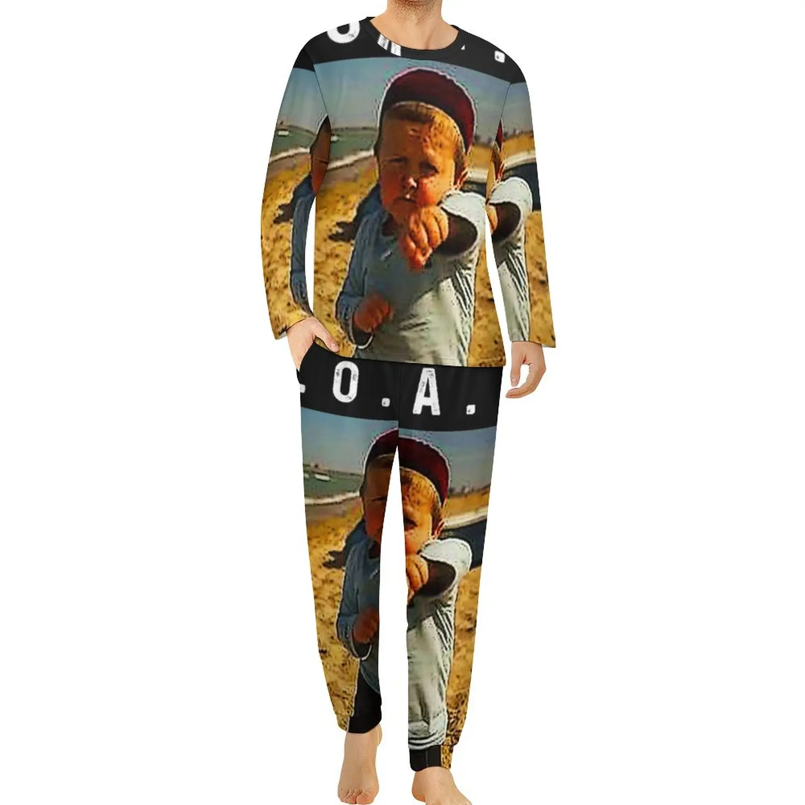 

Hasbulla Fighting Meme Pajamas Goat Mma Men Long Sleeve Elegant Pajama Sets Two Piece Home Graphic Home Suit Birthday Present