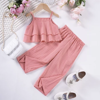 Girls Ruffle Suspender & Pants Set 1