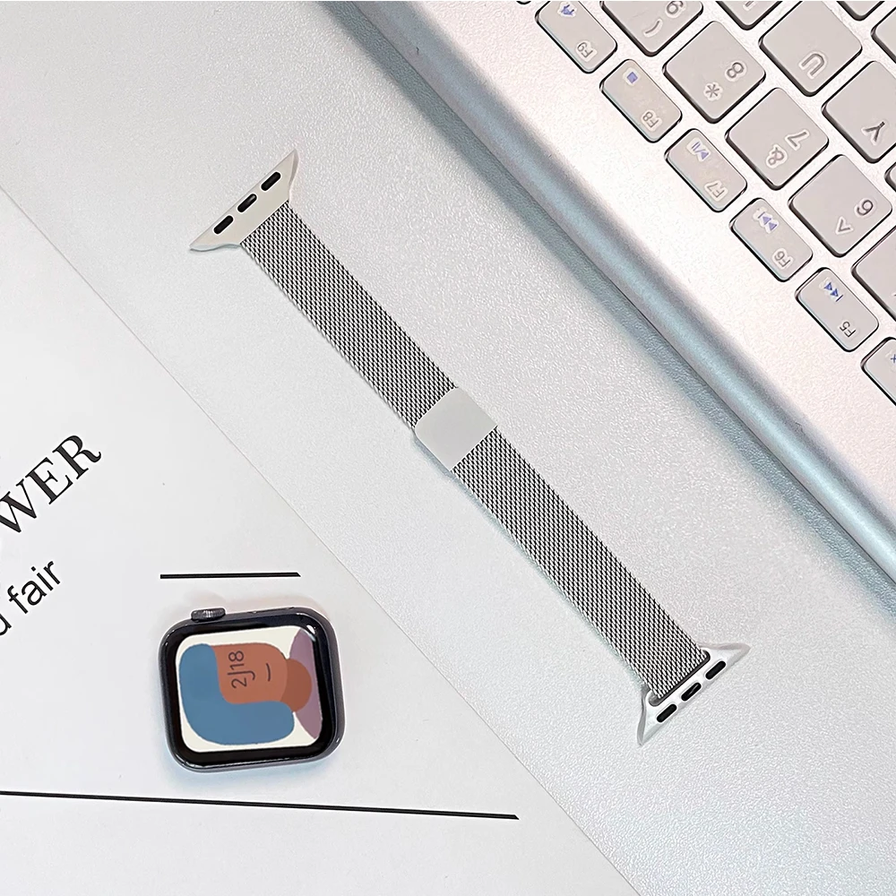 Sleek Stainless Steel Magnetic Milanese Watch Band