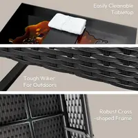 All-Weather 3-Piece Outdoor Patio Furniture Set with Wicker Rattan Chairs for Garden, Balcony, Poolside 3