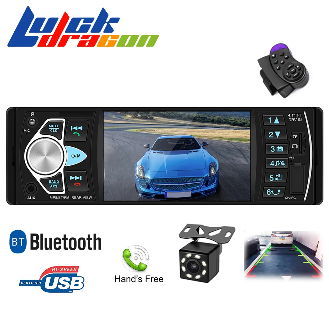Car Audio Bluetooth Handsfree Car Radio 4.1"inch HD large Screen USB