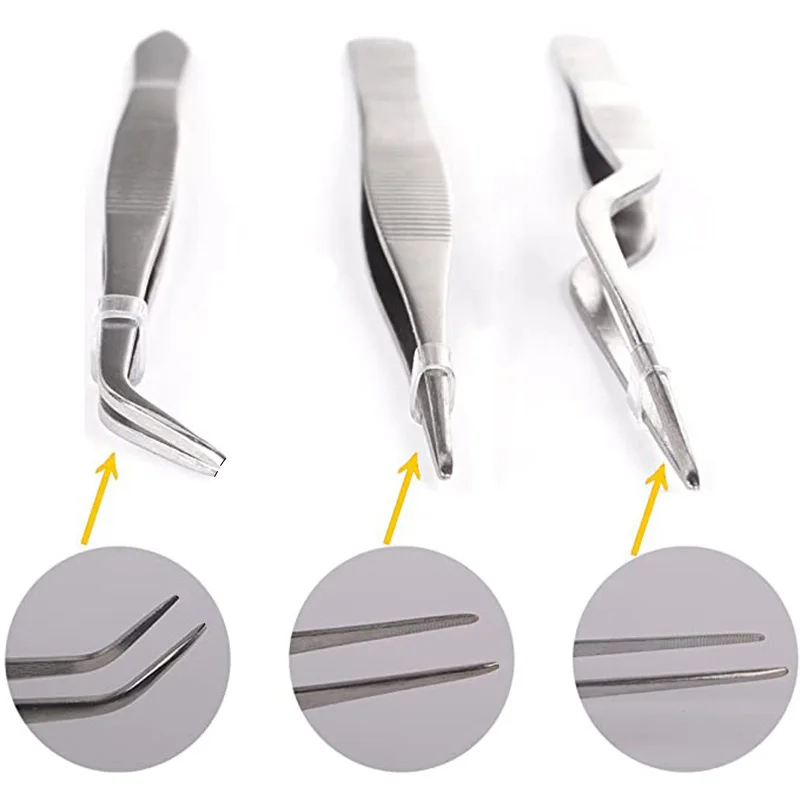 Set Di 3 Pinzette Da Cucina In Acciaio Inox, 16 Cm, Con Punta Offset E Impugnatura Scanalata Antiscivolo - 3