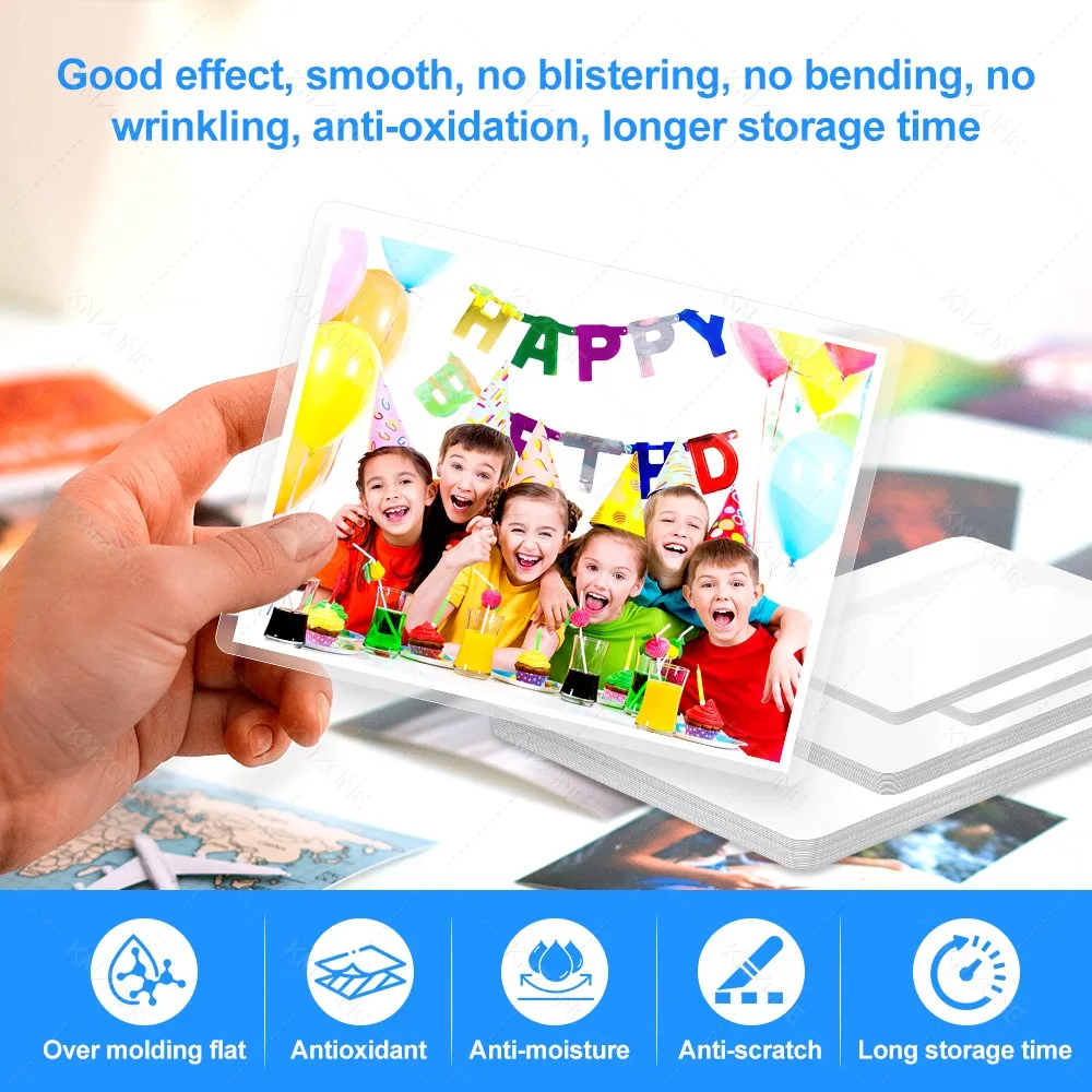 50sheets 80 Mic 3/5/6/inch Laminating Film PET EVA Plastic Filmfor Hot Laminator 2R 3R 4R A5 A4 For Photo/Files/Card/Picture - 4
