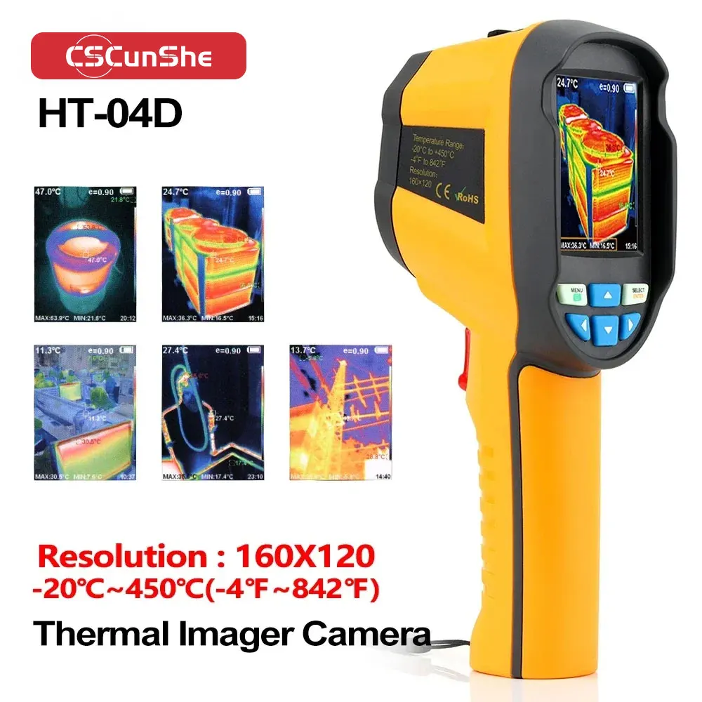 

HT-04D Thermal Imager Handheld Thermal Camera with 19200 Pixels and 160*120 Resolution/Waterproof Function