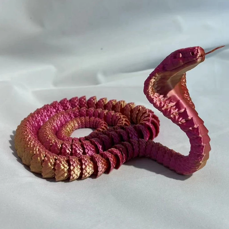 3D Printed Cobra,3D Printed Articulated Cobra, Posable Flexible Cobra Toys Durable D 4