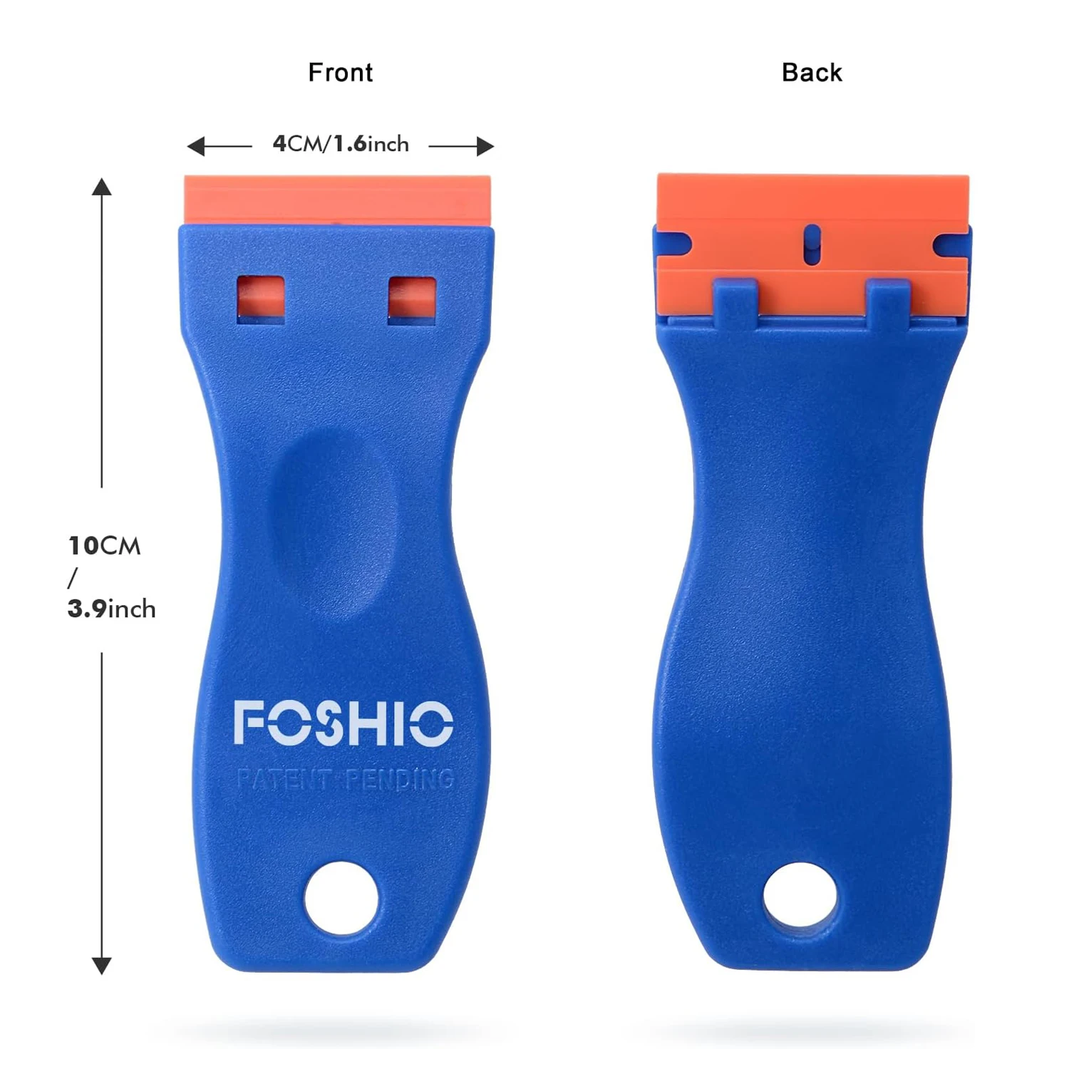 FOSHIO 플라스틱 스크레이퍼 1.5인치 양날 면도날 자동차 창 유리 비닐 스티커 라벨 제거 도구 주방 청소