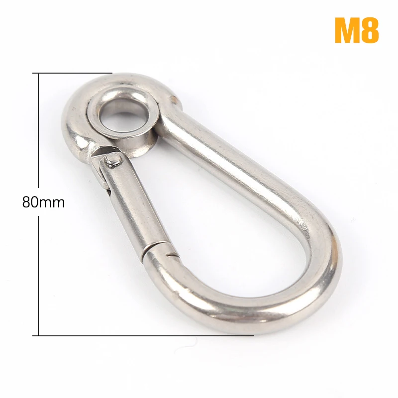 Moschettone A Vite In Acciaio Inox 304 - Misure Da M4 A M12, Connettore Rapido Con Chiusura Filettata - Per Campeggio, Escursionismo, Amache, Portachiavi E Fissaggi Vari