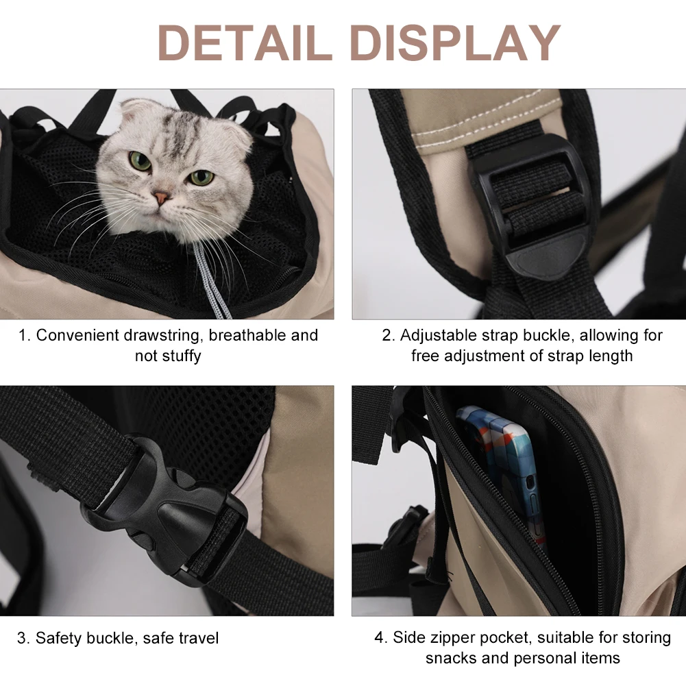 Lightweight Cat Bag Large Capacity Go Out Portable Pet Bag Carrier Breathable Out Puppy Backpack Adjustable Strap
