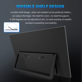 HGFRTEE 15.6inch Portable Monitor FHD-IPS Panel Second Screen for Laptop Gaming Extended Display with Type C HDMI 4