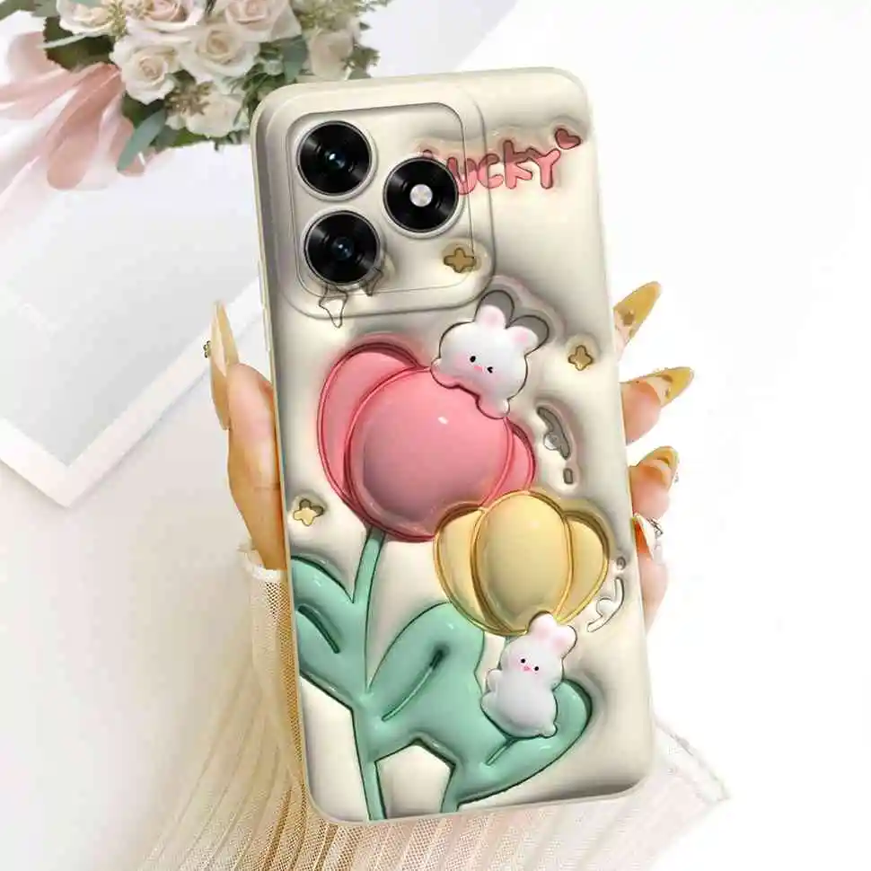 Lovely Sweet Rabbit Panda Soft Silicone Phone Case - Shockproof Bumper Cover
