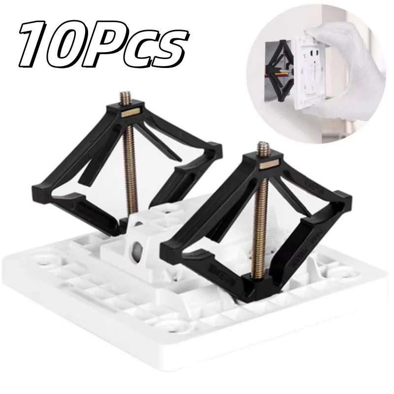 Wall Switch Socket Repairer Electrical Box Repairer Wall Socket Repairer Dark Box Repairer 10Pcs 86mm Dark Box Repair Wall Mount Electrical Plug Switch Outlet Socket Repair Box Support Rod Bottom Cassette Repairer Kit