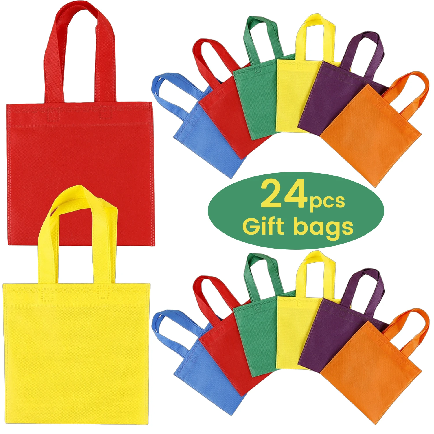 Non woven Bags Reusable DIY painting Christmas Halloween Holiday Party Candy Cookie Bags Wedding 24pcs 7.87x7.87inch party gift bags christmas cookie bags