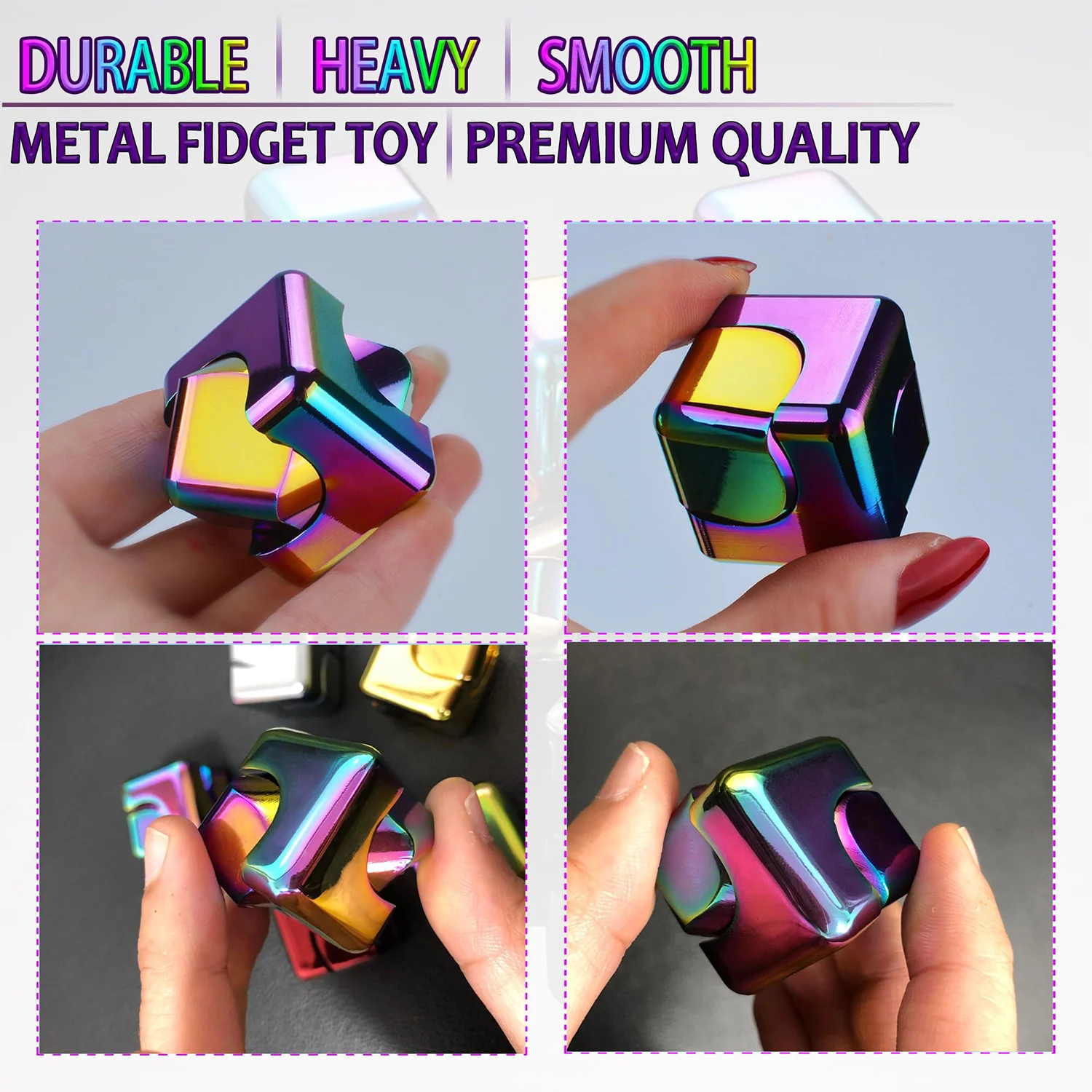 Colorful metal Rubik's Cube Fingertip Gyroscope Creative Rotatable Detachable