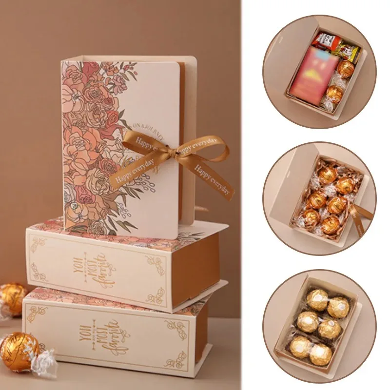 5PCS Book Shape Gift Boxes with Ribbon – Candy and Chocolate Favor Boxes, Elegant Weddi... - SKU CCB01539 - UGI Packaging