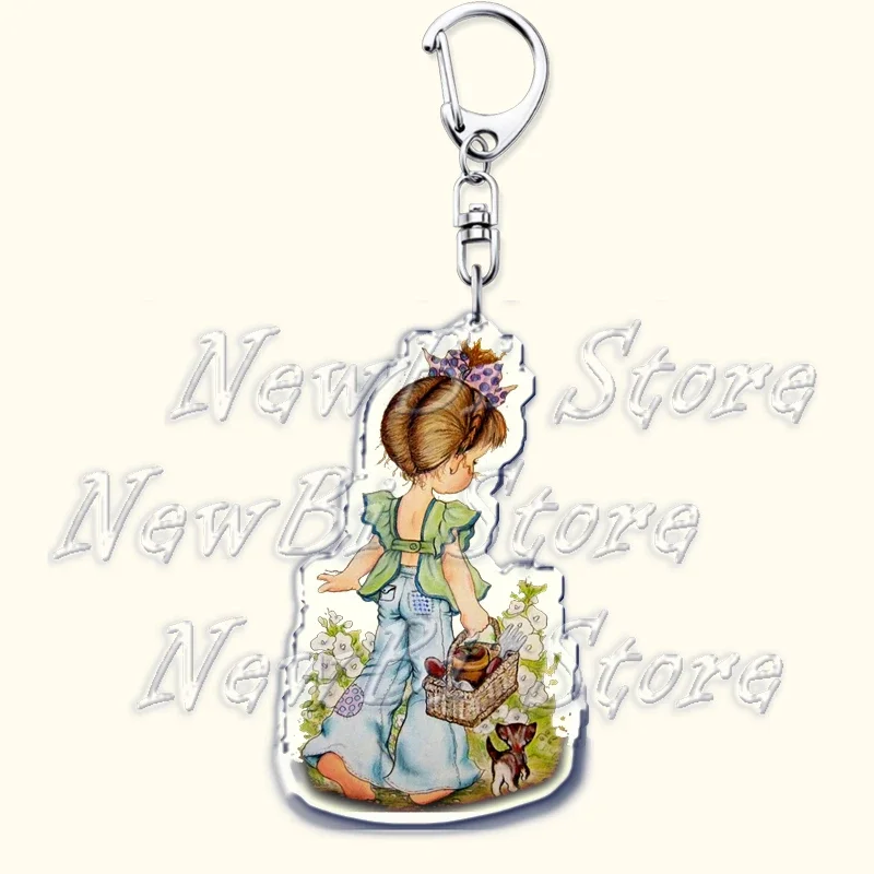 Retro Kunst Vintage Liebe Mädchen Junge Schlüssel anhänger für Zubehör Tasche Poesie Blume Illustration Schlüssel anhänger Schlüssel ring Schmuck Fans Geschenke – Detail 26