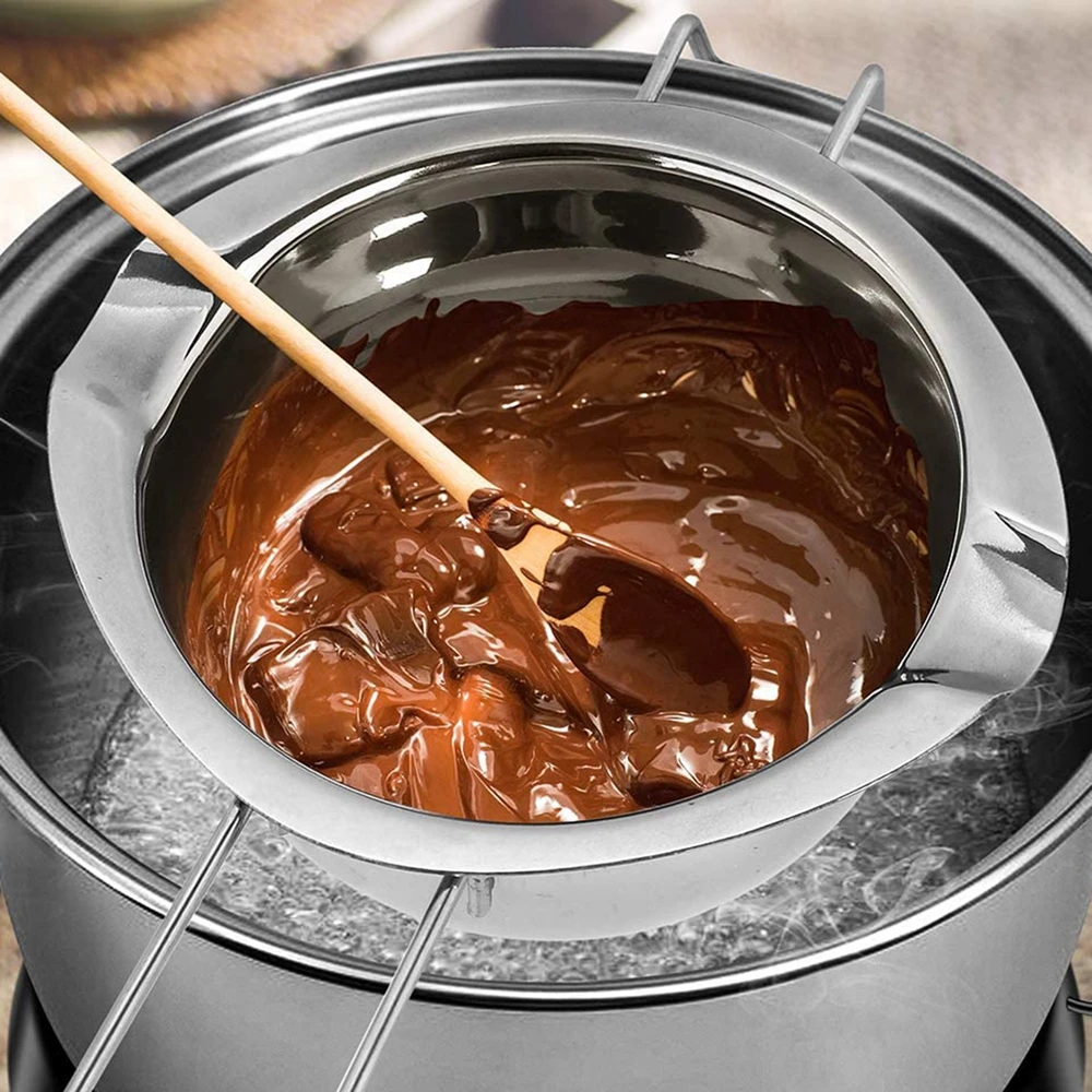 Stainless Steel Double Boiler Chocolate Melting Pot - Silver