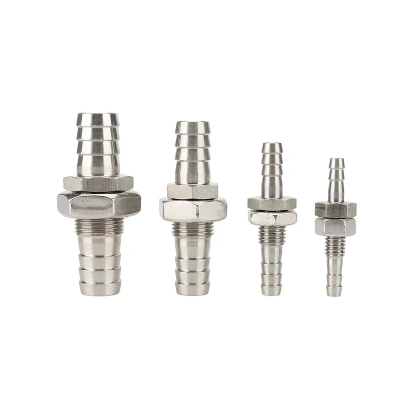 4mm 6mm 8mm 10mm 12mm 14mm 16mm 19mm Hose Barb Bulkhead 304 Stainless Steel Barbed Tube Pipe Fitting Coupler Connector Adapter Hose Pipe Fitting Pipe Fitting Water Pipe Fitting