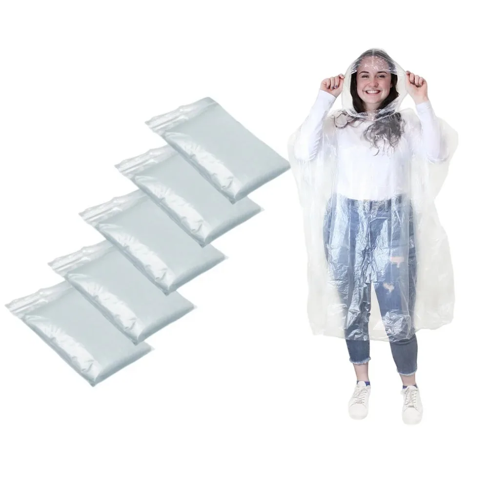 12 Ponchos Impermeables Desechables para Lluvia, para Senderismo, Montañismo, Viajes, Emergencias, Transparentes, Portát