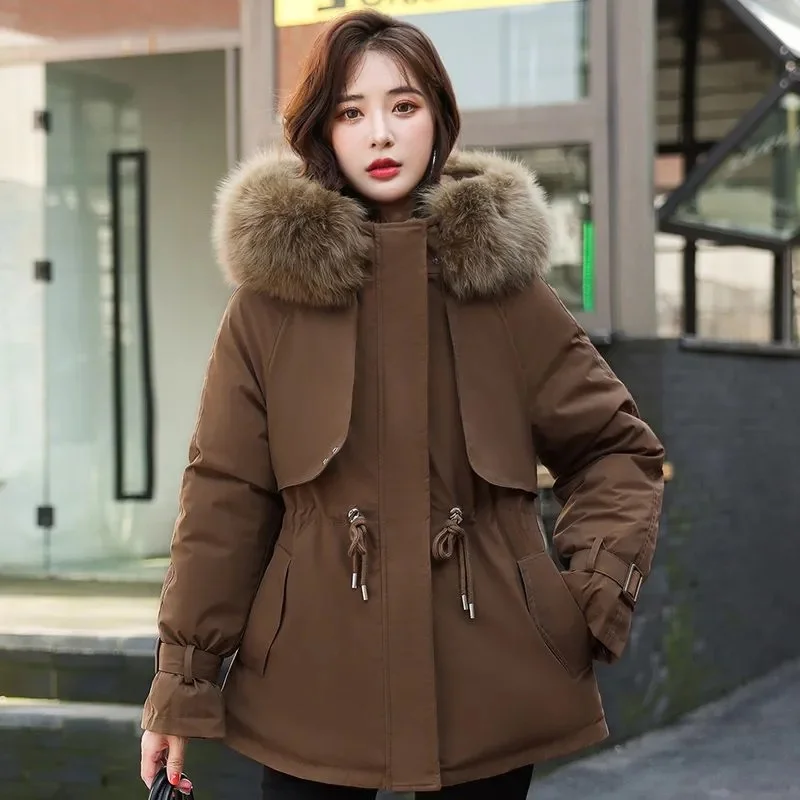 

Winter Jacket 2023 New Women Parka Hooded Puffer Coat Causal Thick Warm Parkas Zipper Down Cotton Padded Jacket Female Outerwear