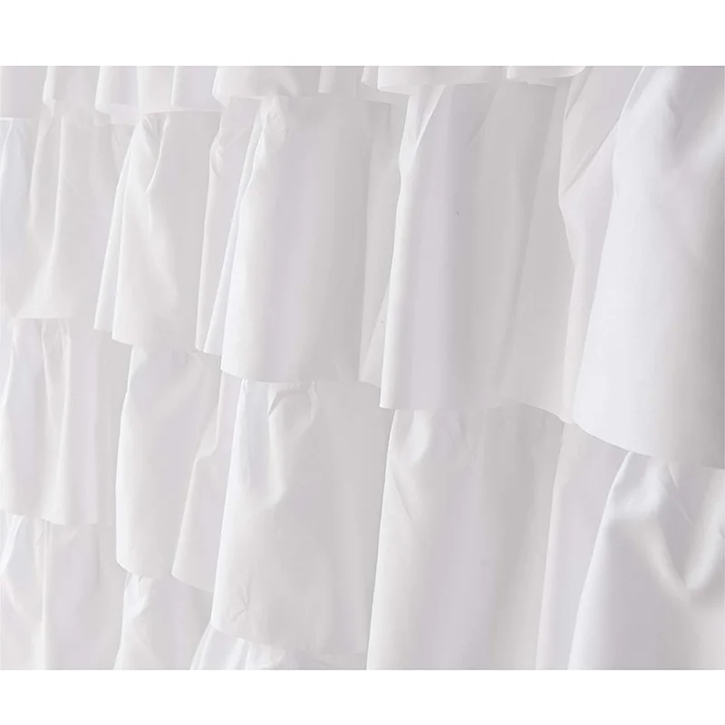 

New Ruffle Shower Curtain Home Decor Soft Polyester, Decorative Bathroom Accessories Great For Showers And Bathtubs White,71 Inc