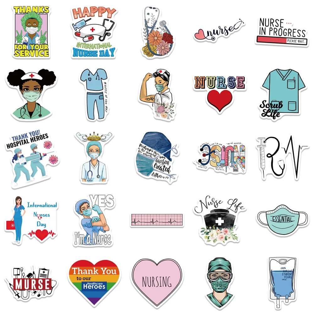 Nurse Laptop Sticker Pack Healthcare Workers Stickers Medical Student Gift  Nurse Appreciation Waterproof Decal 