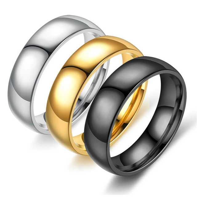Wedding Rings Wedding Rings Couple Stainless Steel  Stainless Steel Ring  Men Gold - Rings - Aliexpress