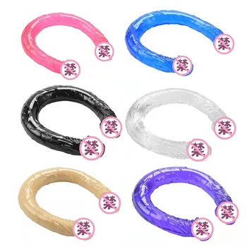 Big Double Head Dildo Long Jelly Realistic Dildo Double Ended Dildo Flexible Penis for Women Masturbator Sex Toys for Lesbian 3