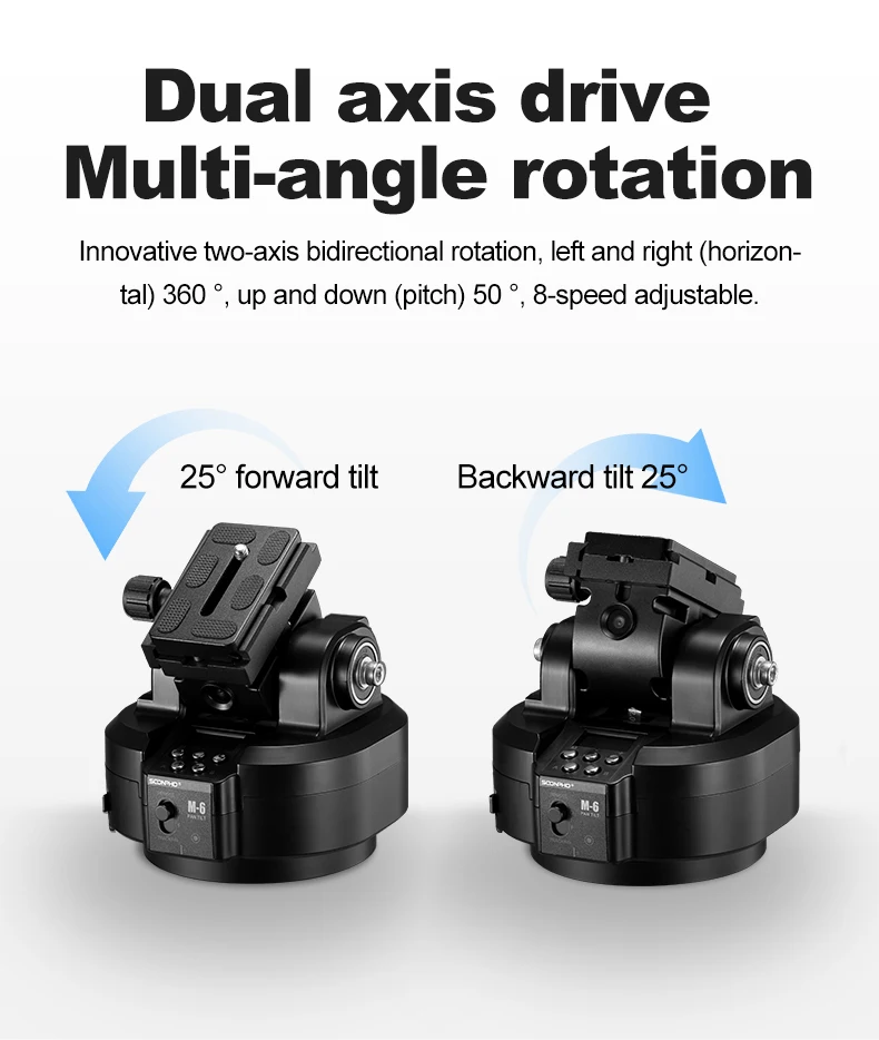 M4 M6 Motorized Tripod Head Wireless Remote Control AI Face Track Panoramic Came