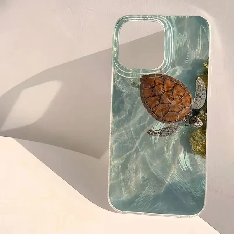 Cool Turtle Seaside Pattern IMD Phone Case Cover