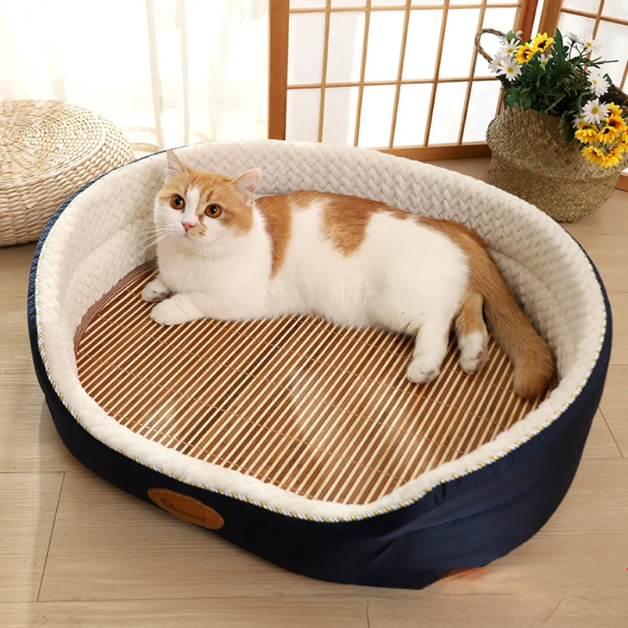 

Round Indoor Cat Nest Sofa Beds Cozy Breathable Outdoor Light Weight Dog Kennell Cute Plush Luxury Cama Para Gatos Pets Supplies