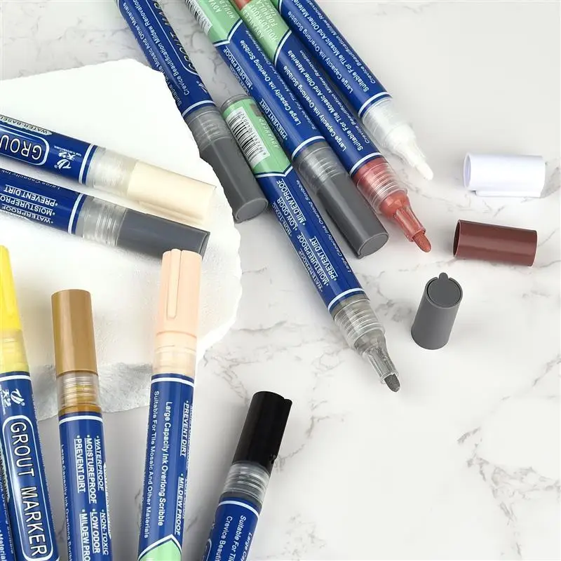 White Waterproof Tile Grout Repair Pen for Bathroom and Floor Decontamination
